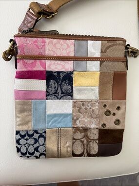 Vintage Coach Y2K multicolor Patchwork Crossbody Bag